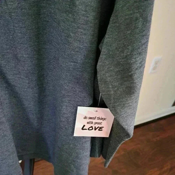 SWEATSHIRT PROJECT GRAY BUTTONED SLEEVES SIZE 1X - Picture 8 of 13